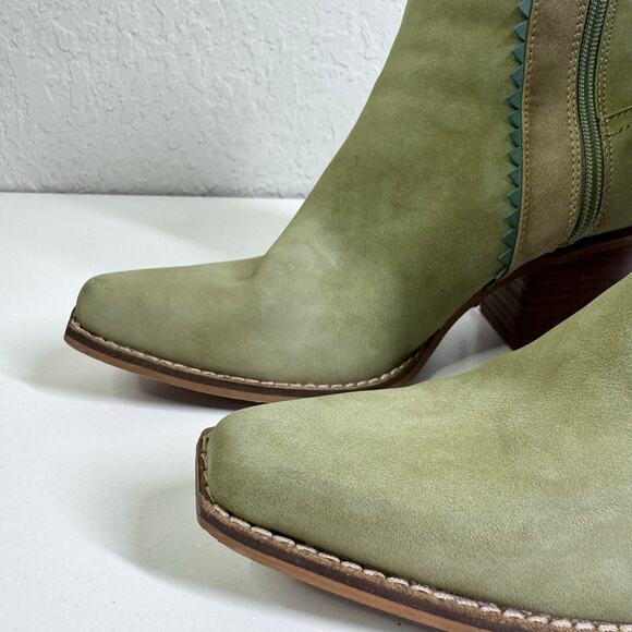 ARIDER GIRL Boots 7 Gizelle Mid-Calf Fringe Western Stacked Heel Cowgirl Rodeo - Picture 5 of 10